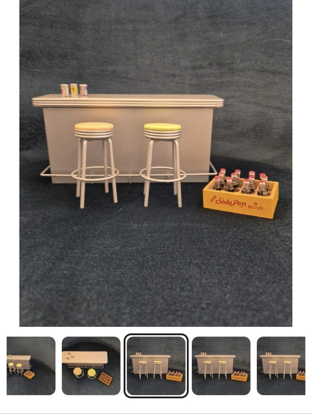 Retro Bar Set 1950s 1:12 Dollhouse Scale         RARE Only Been Displayed